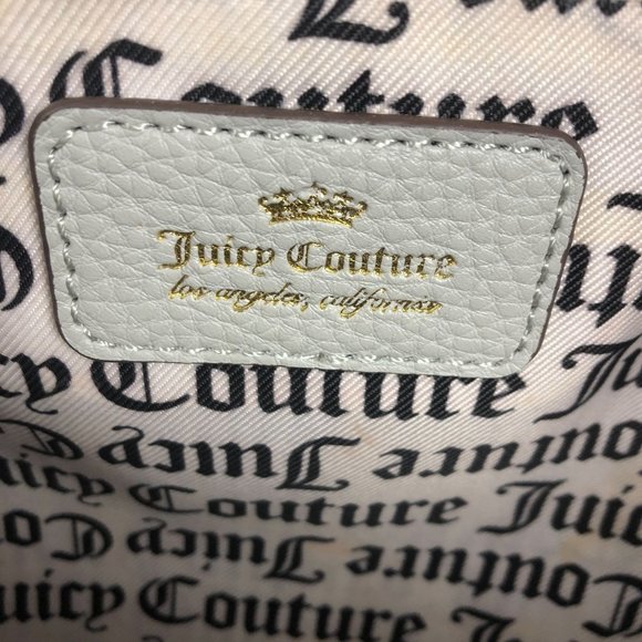 Juicy Couture Grey Gold Embellished Logo Front Top Handle Mini Backpack - Picture 12 of 15